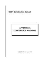 CDOT construction manual. Appendix A: Conference Agendas