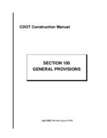 CDOT construction manual. Section 100: General Provisions