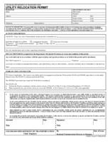 CDOT project development manual. Form 1284: Utility relocation permit