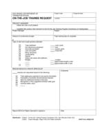 CDOT project development manual. Form 835A: On-the-job trainee request