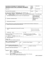 CDOT project development manual. Form 464A: Design exception variance request