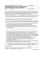 CDOT project development manual. Form 895A: Region certification, force account and findings in the public interest
