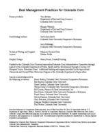 Best management practices for Colorado corn. Introduction