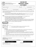 Children's Extensive Support waiver. Appendix A, Part 7: Individual Choice Statement