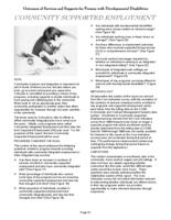 Colorado Developmental Disabilities Services accountability focus series. Outcomes of services and supports. Part 6: Community Supported Employment