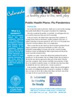 Public health plans : flu pandemics