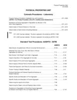 Laboratory manual of test procedures, 2010. Physical Properties Index