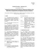 Laboratory manual of test procedures, 2010. Colorado Procedure L-5115: Standard Method of Test for Preparing and Determining the Density of Bituminous Mixture Test Specimens Compacted by the Superpave Gyratory Compactor