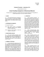 Laboratory manual of test procedures, 2010. Colorado Procedure L-5116: Standard Method of Test for Linear Kneading Compaction of Bituminous Mixtures
