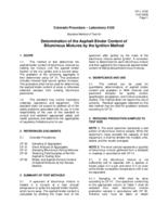 Laboratory manual of test procedures, 2010. Colorado Procedure L-5120: Standard Method of Test for Determination of the Asphalt Binder Content of Bituminous Mixtures by the Ignition Method