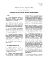 Laboratory manual of test procedures, 2010. Colorado Procedure L-5302: Standard Method of Test for Calibration of CDOT Nuclear Moisture/Density Gauges