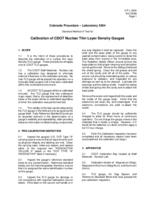 Laboratory manual of test procedures, 2010. Colorado Procedure L-5304: Standard Method of Test of Calibration of CDOT Nuclear Thin Layer Density Gauges
