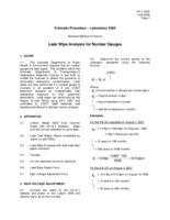 Laboratory manual of test procedures, 2010. Colorado Procedure L-5305: Standard Method of Test for Leak Wipe Analysis for Nuclear Gauges