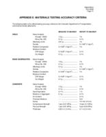 Laboratory manual of test procedures, 2010. Appendix E: Materials Testing Accuracy Criteria