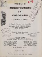 Public indebtedness in Colorado, January 1, 1962 : a report