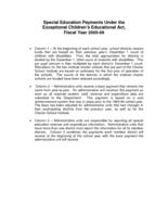 Special education payments under the Exceptional Children's Educational Act, fiscal year 2005-06