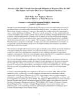 Overview of the 2002 Colorado state drought mitigation & response plan, the 2007 plan update, and future plans for a comprehensive revision