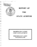 Higher education cost containment performance audit
