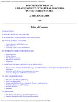 Disasters by design : a reassessment of natural hazards in the United States : a bibliography