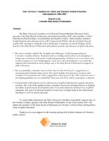 Subcommittees 2004-2005 report to the Colorado State Board of Education