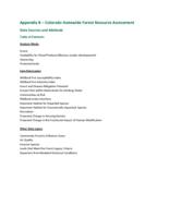 Colorado statewide forest resource assessment: Appendix B: Data Sources and Records