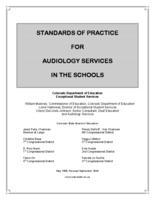 Standards of practice for audiology services in the schools