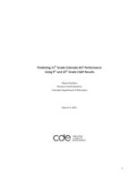 Predicting 11th grade Colorado ACT performance using 9th and 10th grade CSAP results