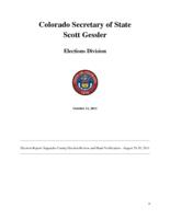 Election report: Saguache County election review and hand verification, August 29-30, 2011