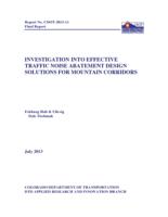 Investigation into effective traffic noise abatement design solutions for mountain corridors