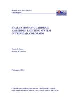 Evaluation of guardrail embedded lighting system in Trinidad, Colorado