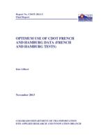 Optimum use of CDOT French and Hamburg data (French and Hamburg tests)