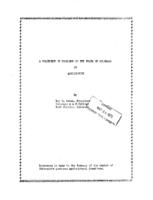 A statement on problems of the state of Colorado in agriculture
