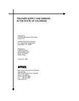 Teacher supply and demand in the state of Colorado