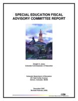 Special Education Fiscal Advisory Committee report
