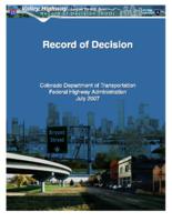 Record of decision for the I-25 Valley Highway, Logan to US 6 Denver, Colorado