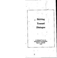 Striving toward dialogue : a National Forum on Educational Accountability, Denver, Colorado, 1975