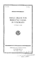 Small grains for irrigated farms in Colorado