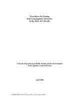 Procedures for issuing fish consumption advisories in the state of Colorado
