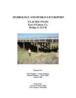 Hydrology and hydraulics report US 24 MM 379.292 east of Limon, CO bridge G-22-CD