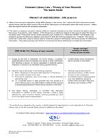 Privacy of user records CRS 24-90-119