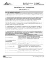 Special districts act, CRS 32-1-101 et seq