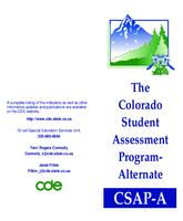 The Colorado Student Assessment Program-Alternate : CSAP-A