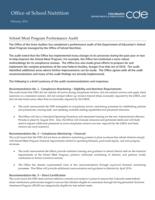 School meal program performance audit