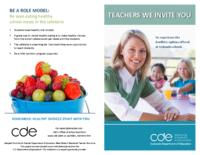 Teachers we invite you to experience the healthier options offered at Colorado schools