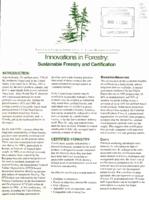 Innovations in forestry : sustainable forestry and certification