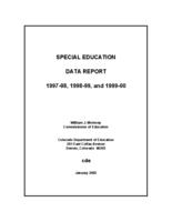 Special education data report, 1997-98, 1998-99, and 1999-00