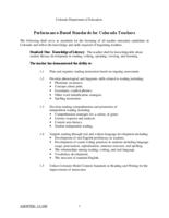Performance-based standards for Colorado teachers
