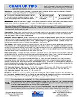 Chain up tips : guide to Colorado's chain law, which applies to all state, federal, and interstate highways in Colorado.