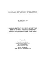 Summary of school district reports specifying use of at-risk funding received during preceding fiscal year (FY01)