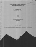 Studies of climate and ice conditions in eastern Baffin Island, 1971-73